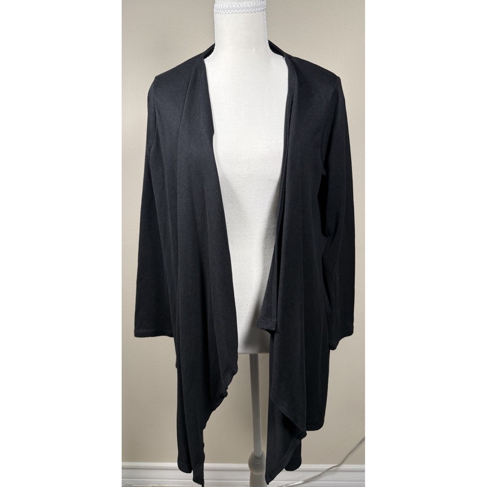 West Loop Sweater Womens One Size Black Open Front Cardigan Lightweight Knit